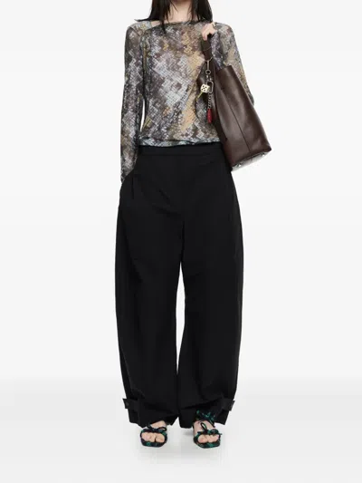 Bimba Y Lola Snake-print Asymmetric Top In Gray