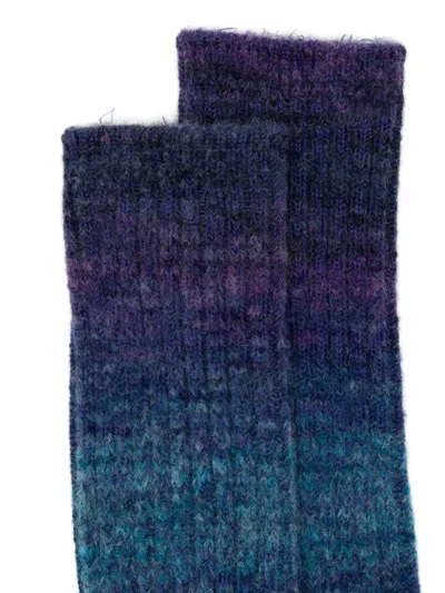Anonymous Ism Gradient-dyed Socks In Blue