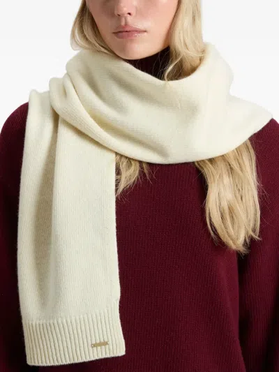 Woolrich Ribbed Beanie And Scarf Set In White