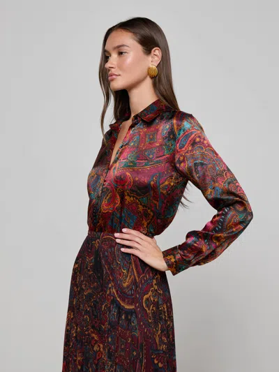 L'agence Tyler Silk Blouse In Multi