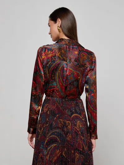 L'agence Tyler Silk Blouse In Multi