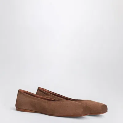 Alaïa Alaia Two-tone Ballerina With Square Toe In Brown Women In Brown