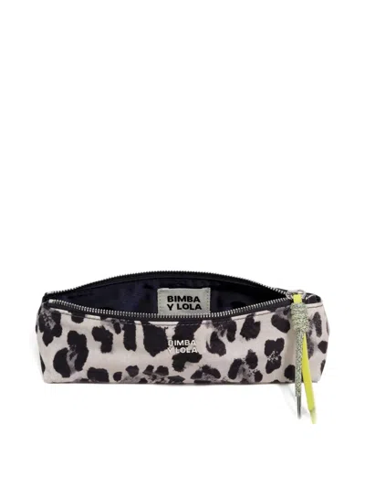 Bimba Y Lola Leopard-print Case In Gray