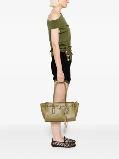 Michael Kors Hamilton Moderne Small East/west Shoulder Tote In Green