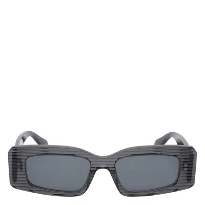 Alaïa Rectangular Frame Sunglasses Striped Pattern In Gray