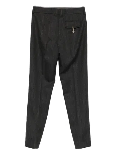 Liu •jo Tailored Gray Trousers With Subtle Pinstripe Design In Black