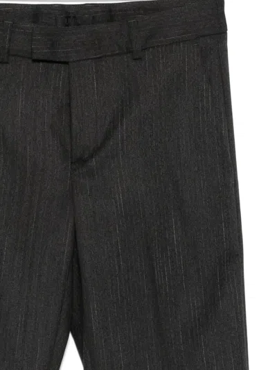 Liu •jo Tailored Gray Trousers With Subtle Pinstripe Design In Black