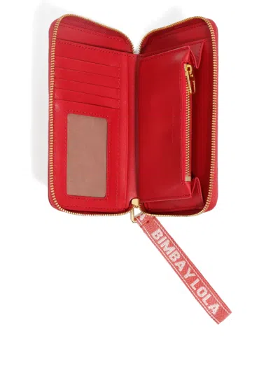 Bimba Y Lola Leather Rigid Upper Wallet In Red