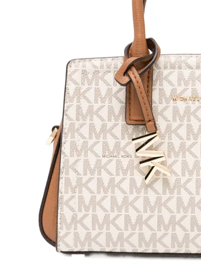 Michael Kors Small Canvas Laila Handbag With Gold-tone Hardware In Neutral