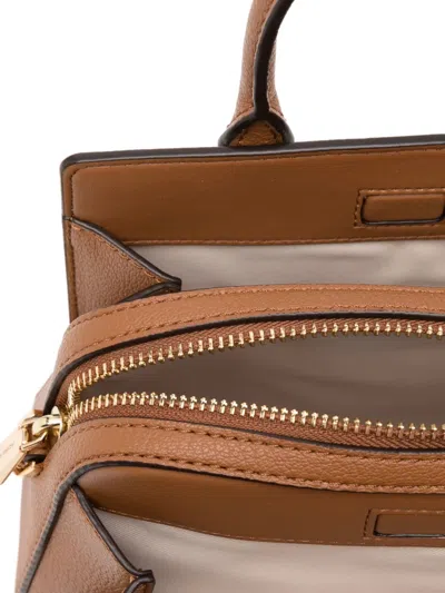 Michael Kors Small Canvas Laila Handbag With Gold-tone Hardware In Neutral