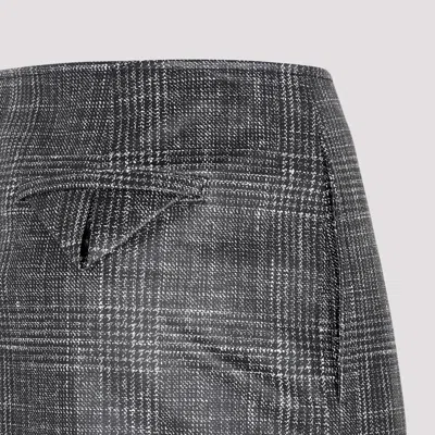 Bottega Veneta Printed Leather Midi Skirt Women In Gray