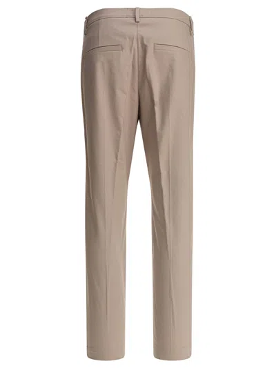 Brunello Cucinelli Beige Tailored Trousers With Minimalistic Design In Nude