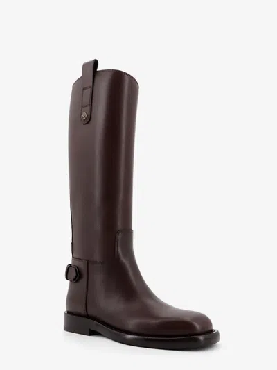 Burberry Cavalier Equestrian-knight Calf Leather Boots In Brown