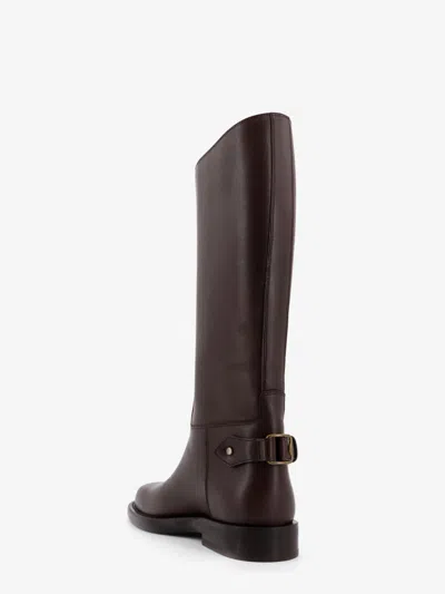 Burberry Cavalier Equestrian-knight Calf Leather Boots In Brown