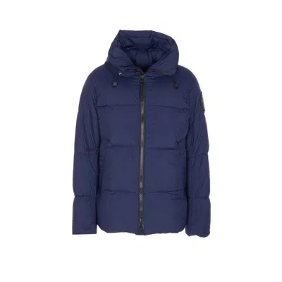 Canada Goose Black Classic Front-zip Jacket With High Collar And Utility Pockets In Blue