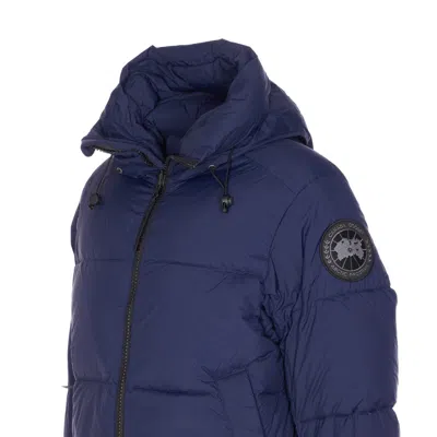 Canada Goose Black Classic Front-zip Jacket With High Collar And Utility Pockets In Blue