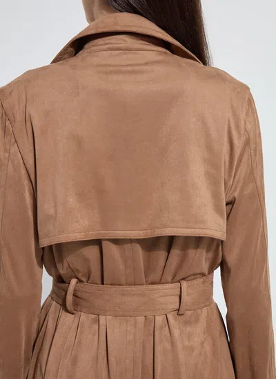 Lyssé Agatha Vegan Suede Trench Coat In Camel In Neutral