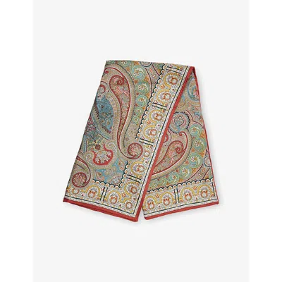 Weekend Max Mara Omens Dark Brown Printed Square Silk Scarf In Brown