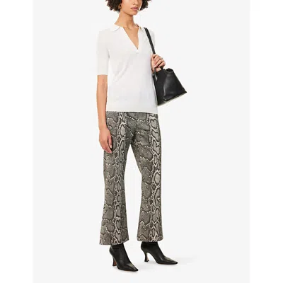 Gabriela Hearst Womens Greyscale Ezra Snake-pattern Bootcut Denim Jeans In Multi
