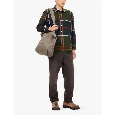 Barbour Mens Classic Tartan Renford Check-pattern Cotton Shirt In Brown
