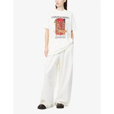 Barbour X Farm Rio Maria Clara Graphic T-shirt In White