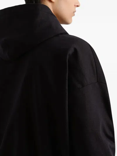 Dolce & Gabbana Hooded Sweatshirt In Jersey With Print In Black