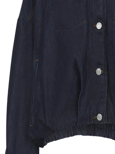 Dries Van Noten Cotton Denim Vesto Jacket In Animal Print