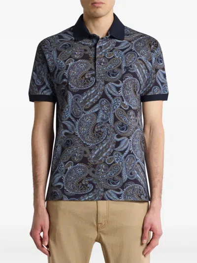 Etro Paisley Print Polo In Multi