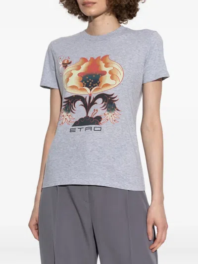 Etro Floral T-shirt In White