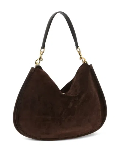 Etro Suede Shoulder Bag In Brown