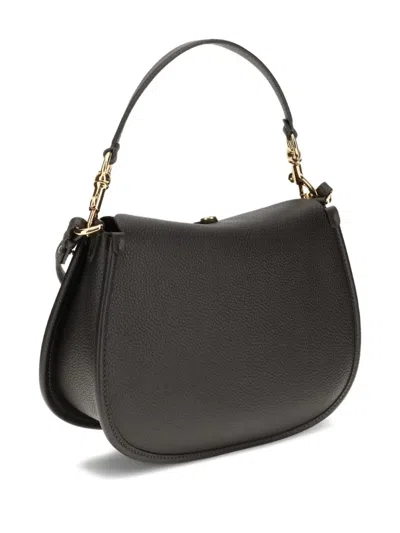 Etro Women Medium Grained Leather Shoulder Bag With Buckle In Black