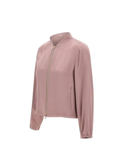 Herno Zipped Drawstring Hem Jacket In Pink