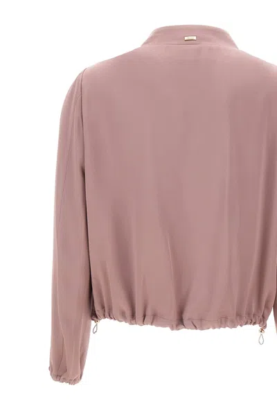 Herno Zipped Drawstring Hem Jacket In Pink