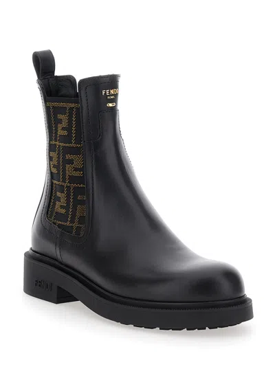 Fendi Filo Chelsea Boots In Black