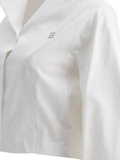 Givenchy Women Cropped Poplin Shirt In White