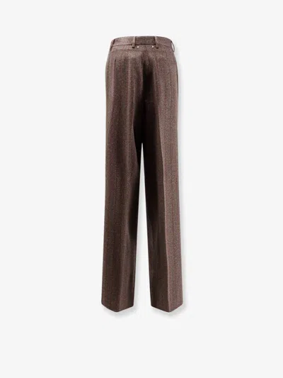 Golden Goose Journey Women's Wide Leg Trousers Naomi Pinstripe In Brown