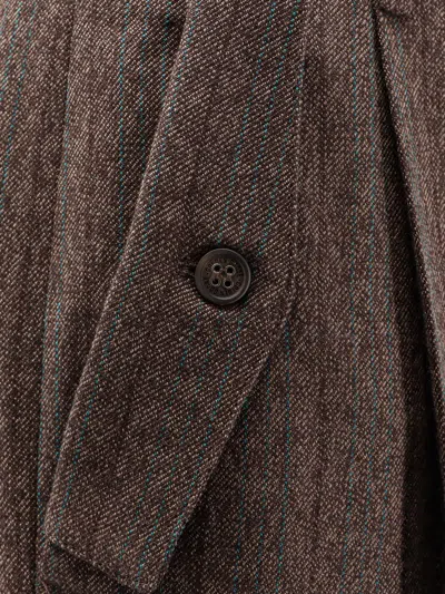 Golden Goose Journey Women's Wide Leg Trousers Naomi Pinstripe In Brown