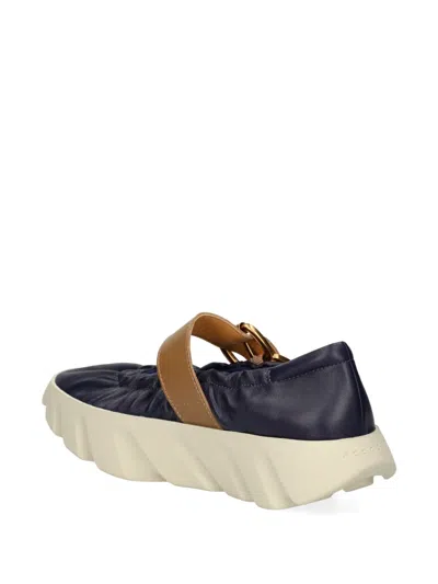 4ccccees Buckle-strap Gathered Ballet Flats In Blue