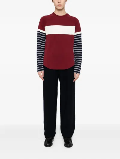 Wales Bonner Stripe-panel T-shirt In Multi