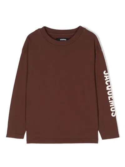 Jacquemus L'enfant Logo-stamp Cotton T-shirt In Brown