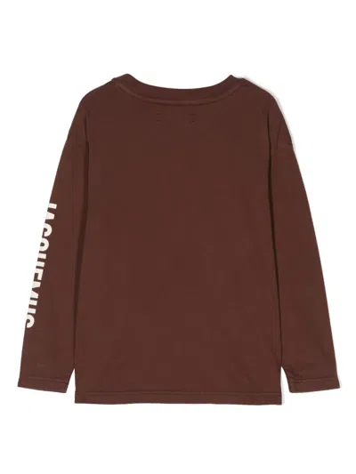 Jacquemus L'enfant Logo-stamp Cotton T-shirt In Brown