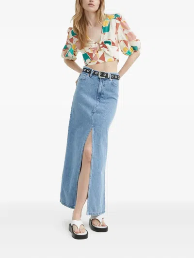 Ba&sh Aymar Abstract-print Crop Top In Multi