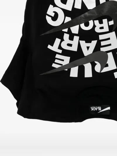 Black Comme Des Garçons X Nike Printed Tote Bag In Black