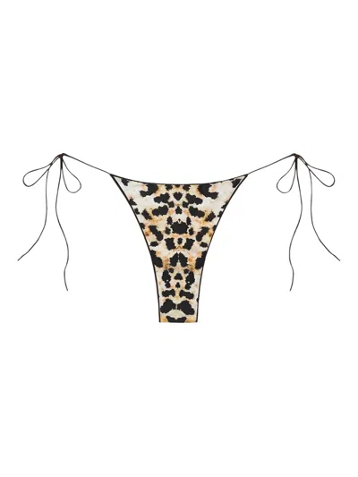 Tropic Of C Tie-side Animal-print Bottoms In Multi