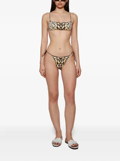 Tropic Of C Tie-side Animal-print Bottoms In Multi