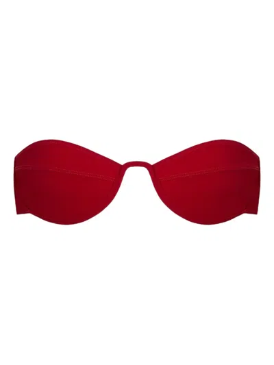 Tropic Of C Mariel Strapless Bikini Top In Red