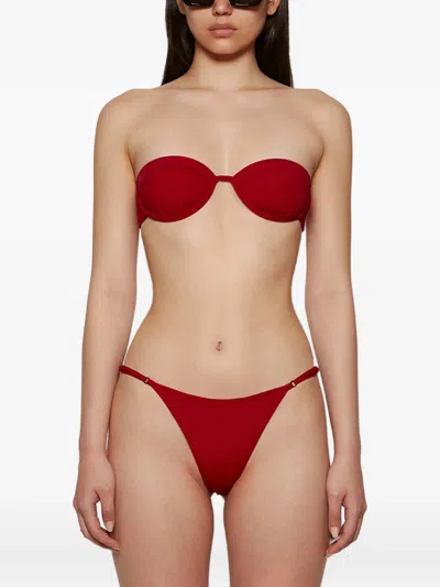 Tropic Of C Mariel Strapless Bikini Top In Red