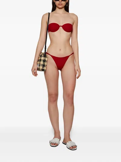 Tropic Of C Mariel Strapless Bikini Top In Red