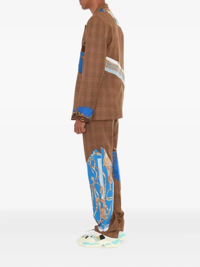 Ahluwalia Grandad Check-pattern Trousers In Brown