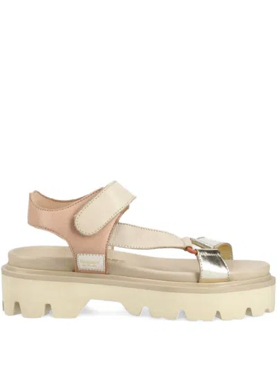 Blauer Elsie Leather Platform Sandals In Multi